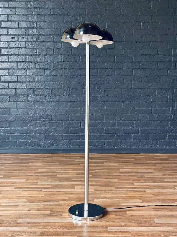 Mid-Century Modern 3-Orb Dome Chrome Floor Lamp, c.1960’s