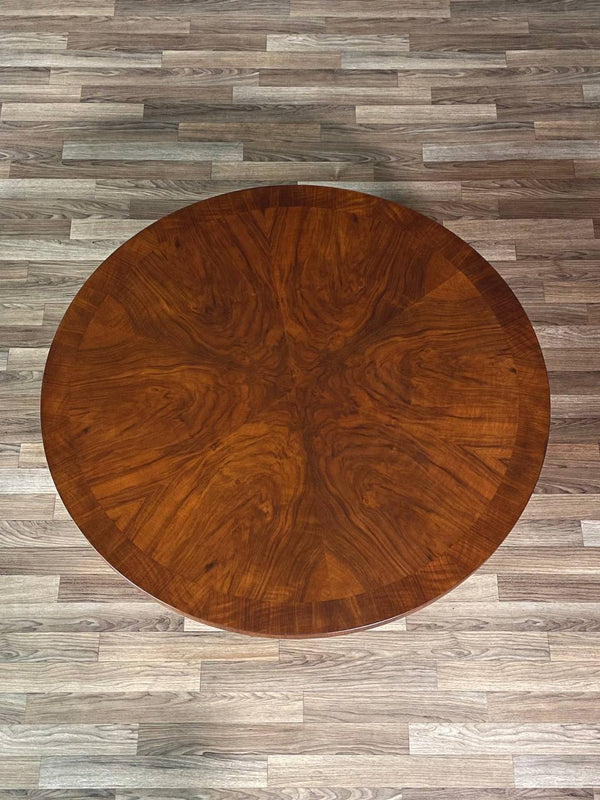 Mid-Century Modern Round Burl Walnut Coffee Table by Baker, c.1960’s