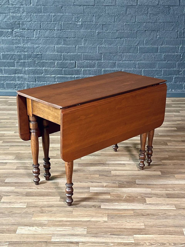 American Farmhouse Drop-Leaf Dining Table w/ Turned Legs, c.1940’s