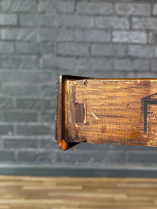 English Queen Anne Style Mahogany Card/Game Table w/ Tooled Leather Top by The Williamsburg Galleries, c.1950’s