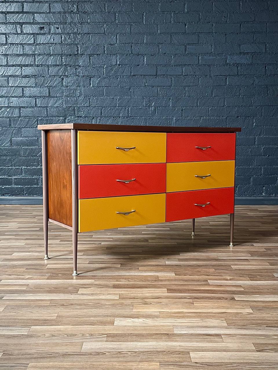Californian Modern Multi-Color Lacquered Dresser, c.1960's – Vintage Supply Californian Modern Multi-Color Lacquered Dresser, c.1960's – Vintage Supply