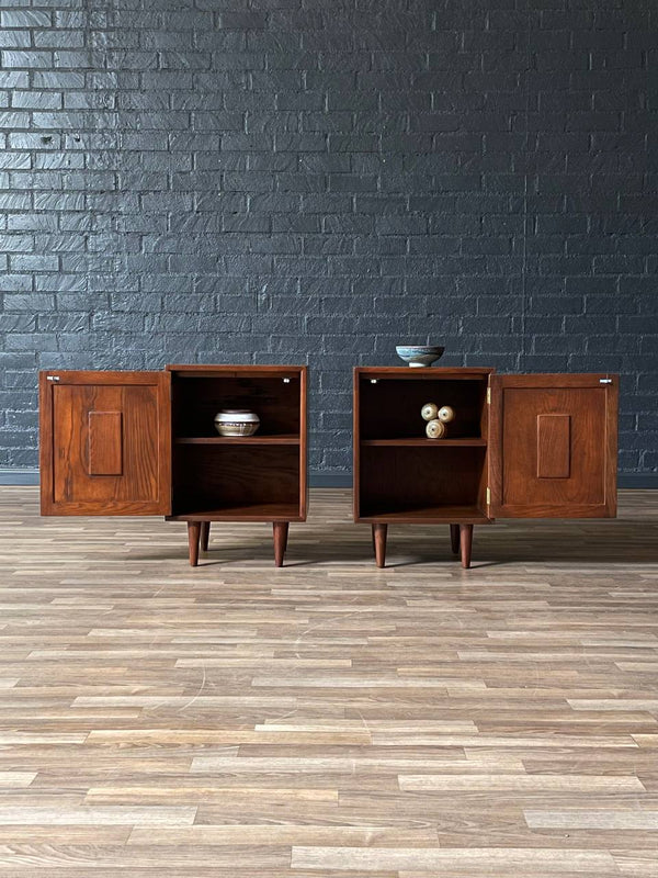 Pair of Mid-Century Modern Geometric Night Stands, c.1960’s
