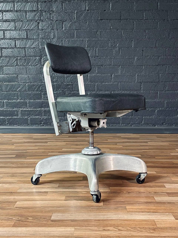 Vintage Art Deco Aluminum Swivel Office Desk Chair by Emeco, c.1940’s
