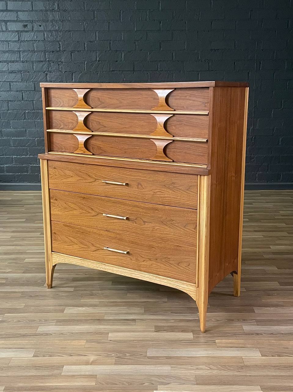 Mid-Century Modern Two-Tone Highboy Dresser by Kent Coffey, c.1960's – Vintage Supply Mid-Century Modern Two-Tone Highboy Dresser by Kent Coffey, c.1960's – Vintage Supply