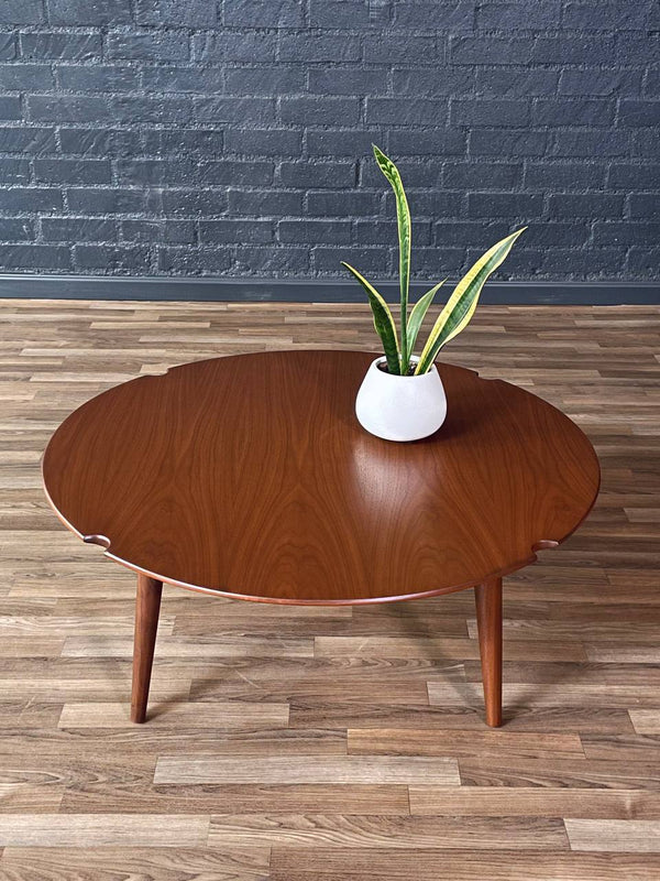 Mid-Century Swedish Modern Sculpted Walnut Top Coffee Table, c.1950’s