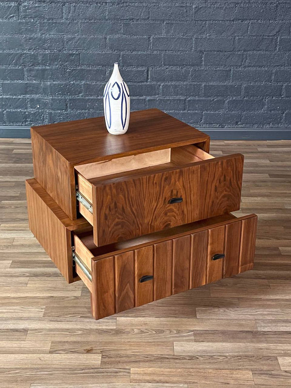 Mid-Century Modern Brutalist Walnut Night Stand, c.1970’s