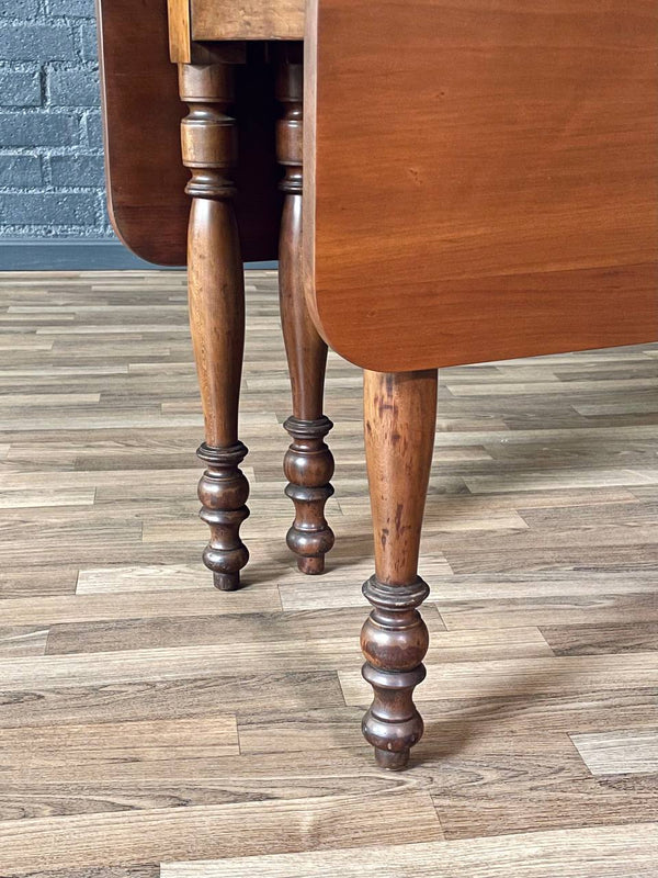 American Farmhouse Drop-Leaf Dining Table w/ Turned Legs, c.1940’s