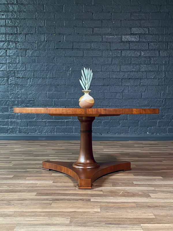 Mid-Century Modern Round Burl Walnut Coffee Table by Baker, c.1960’s