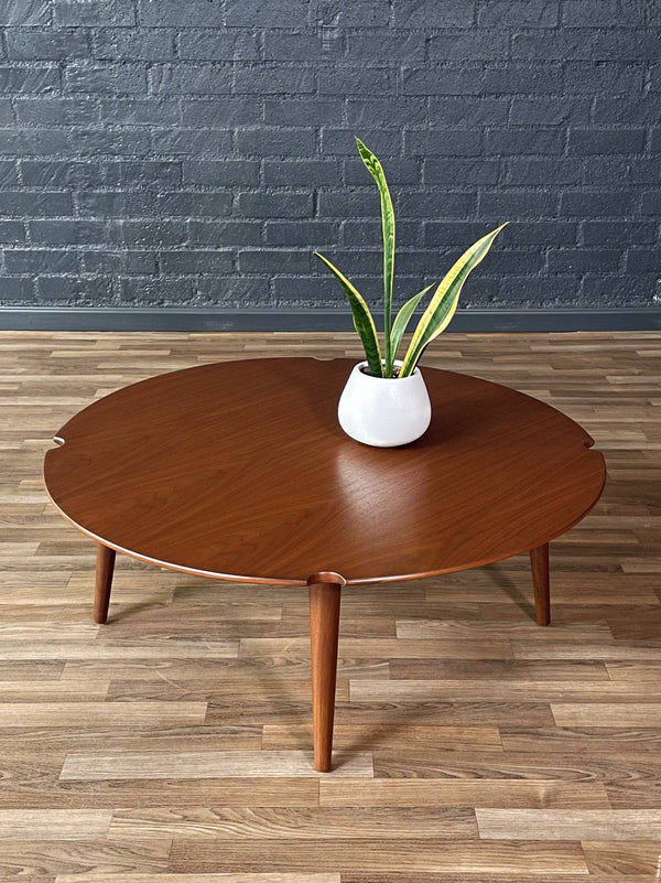 Mid-Century Swedish Modern Sculpted Walnut Top Coffee Table, c.1950’s