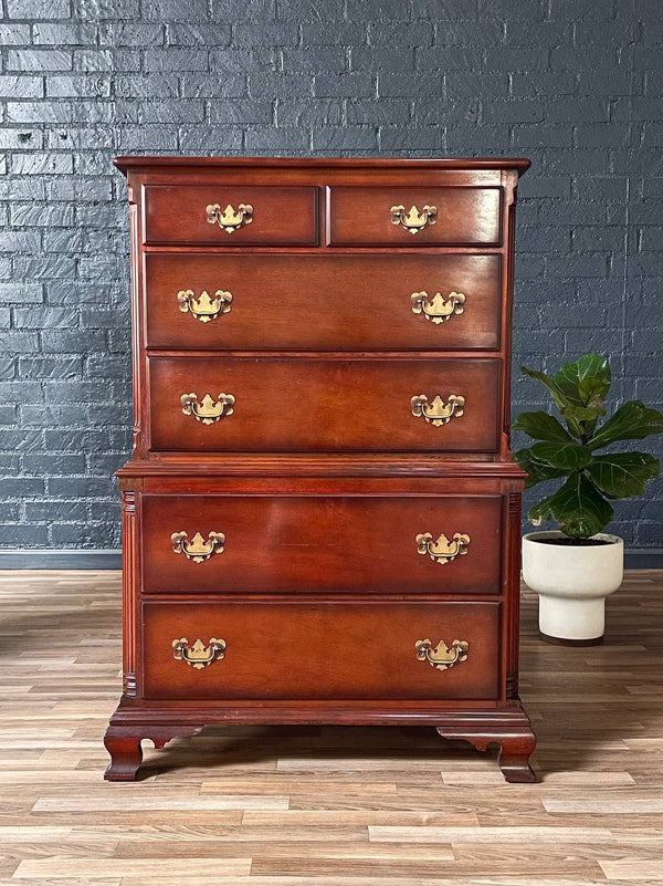 Vintage Colonial Revival Highboy Dresser by Kling Furniture, c.1950’s