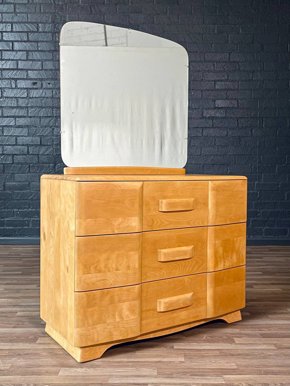 Mid-Century Modern “Riviera” Birch Dresser w/ Mirror by Heywood Wakefi Mid-Century Modern “Riviera” Birch Dresser w/ Mirror by Heywood Wakefi