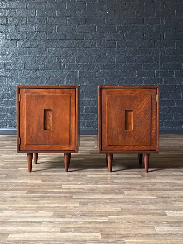 Pair of Mid-Century Modern Geometric Night Stands, c.1960’s