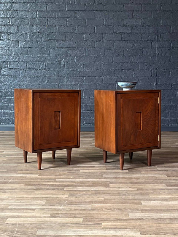 Pair of Mid-Century Modern Geometric Night Stands, c.1960’s