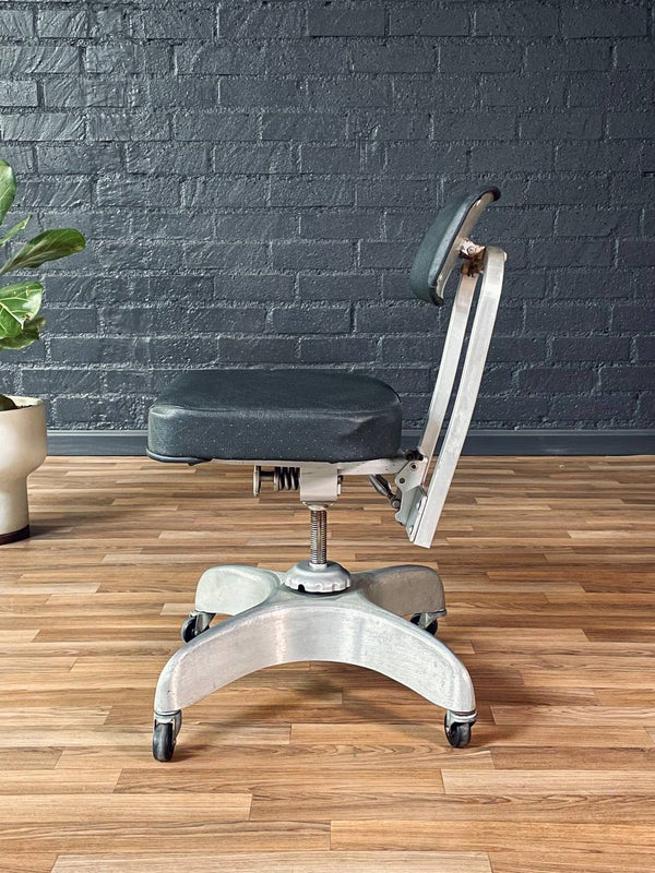 Vintage Art Deco Aluminum Swivel Office Desk Chair by Emeco, c.1940’s