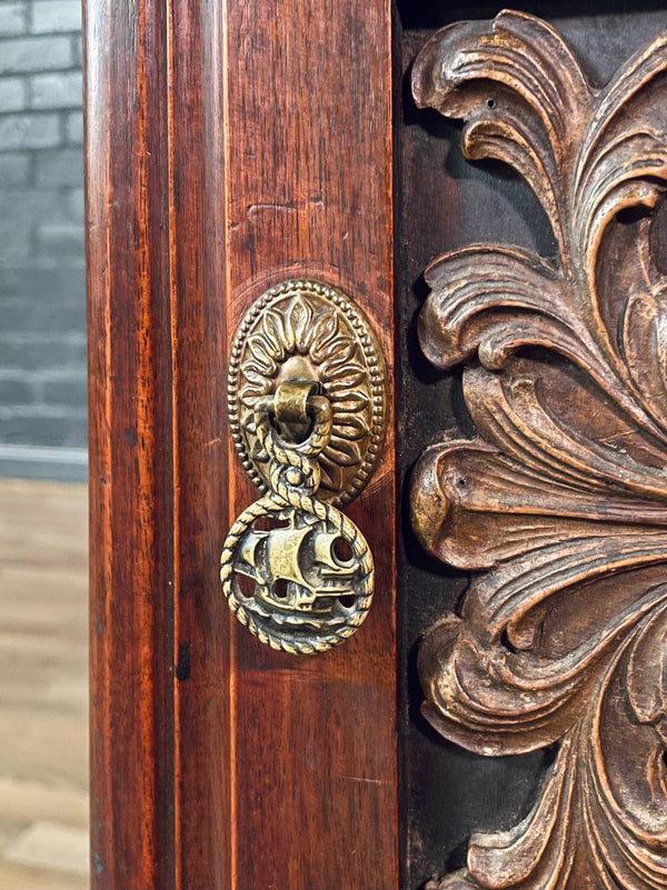 American Carved Mahogany Smoking / Humidor Cabinet w/ Copper Lining, c.1920’s