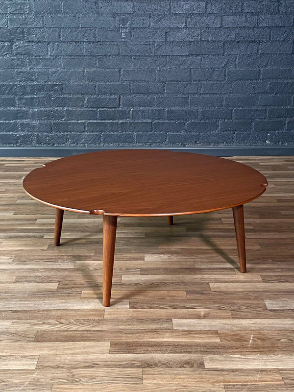 Mid-Century Swedish Modern Sculpted Walnut Top Coffee Table, c.1950’s