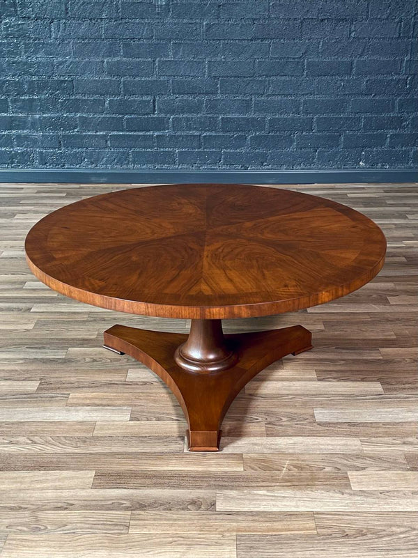 Mid-Century Modern Round Burl Walnut Coffee Table by Baker, c.1960’s