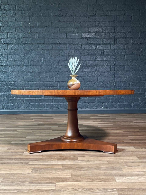 Mid-Century Modern Round Burl Walnut Coffee Table by Baker, c.1960’s