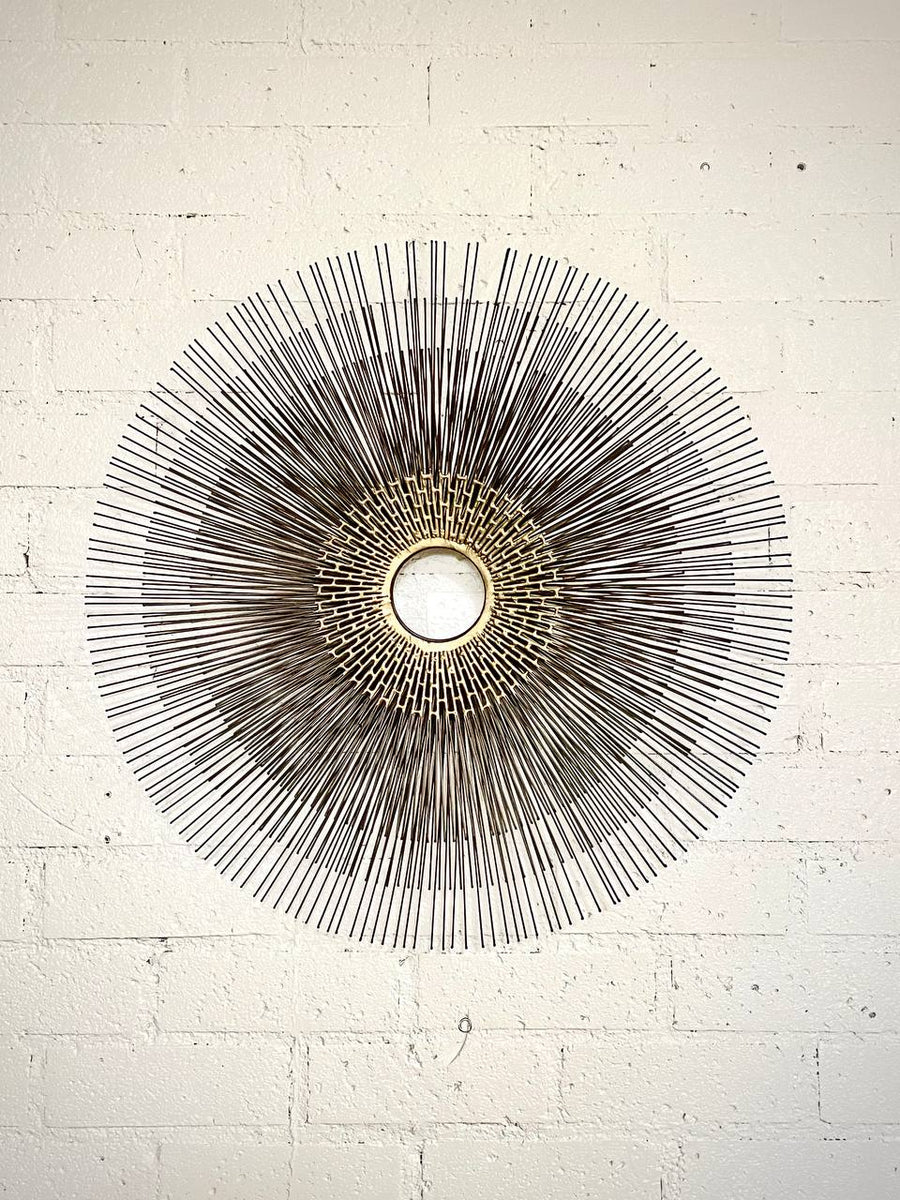アート・デザイン・音楽 BOLISM/1960 Mid-Century Modern Brutalist Sunburst Wall Sculpture by