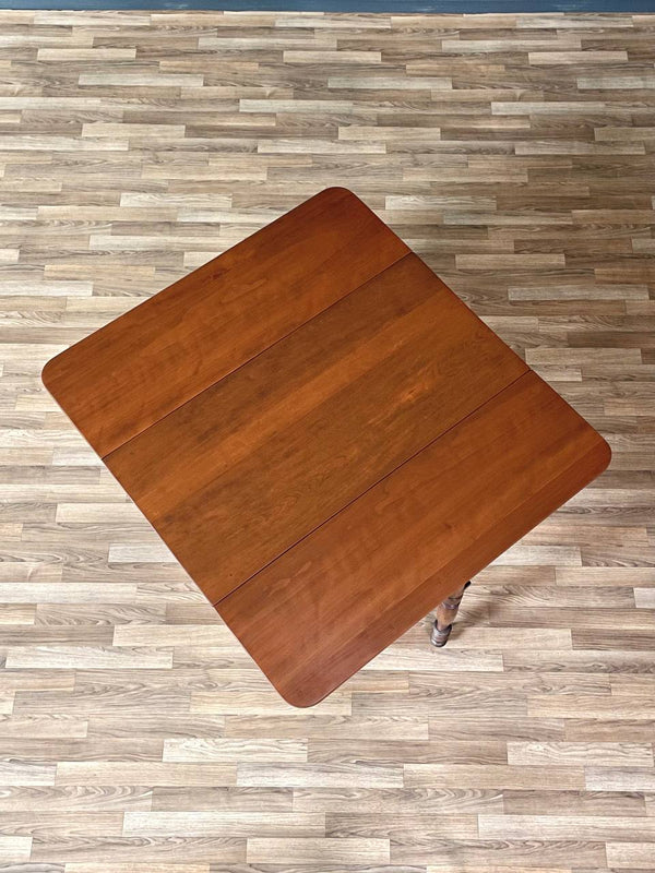 American Farmhouse Drop-Leaf Dining Table w/ Turned Legs, c.1940’s