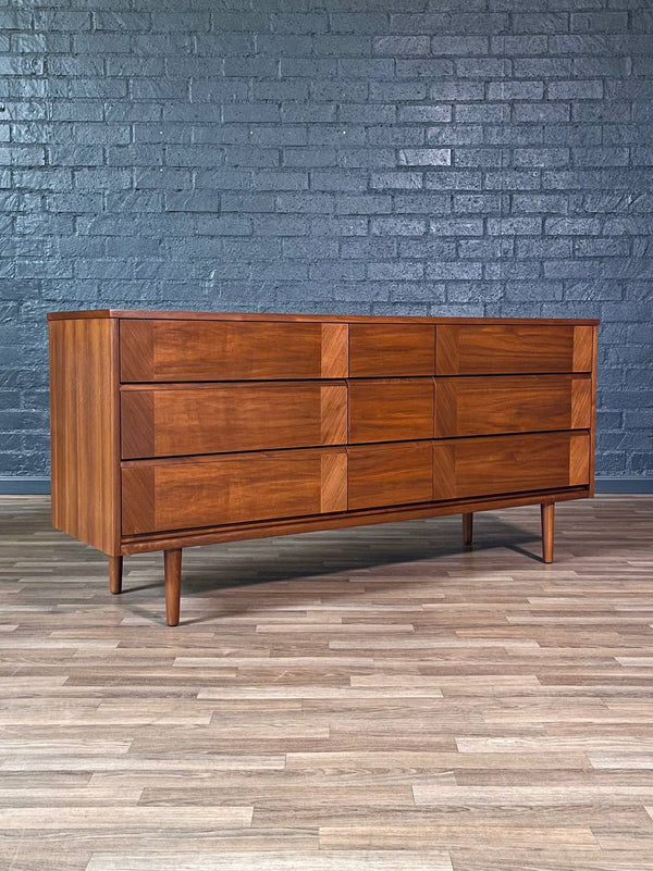 Mid-Century Modern 9-Drawer Walnut Dresser, c.1960’s