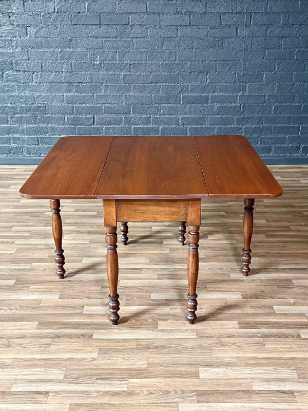 American Farmhouse Drop-Leaf Dining Table w/ Turned Legs, c.1940’s