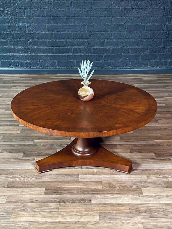 Mid-Century Modern Round Burl Walnut Coffee Table by Baker, c.1960’s