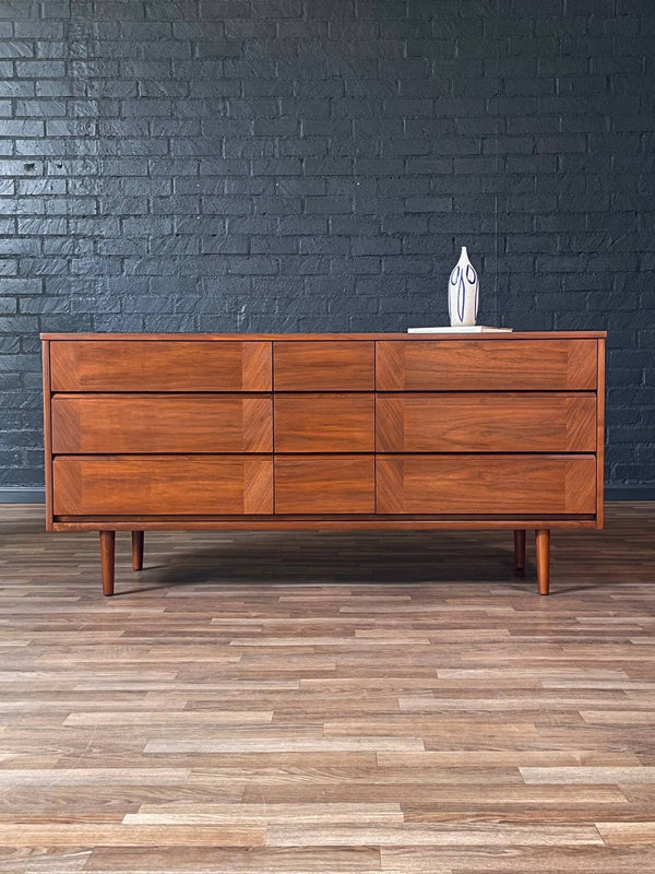 Mid-Century Modern 9-Drawer Walnut Dresser, c.1960’s