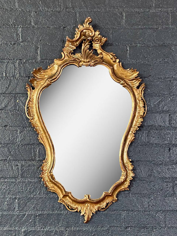 Italian Rococo Style Giltwood Mirror w/ Carved Acanthus Leaves, c.1950’s