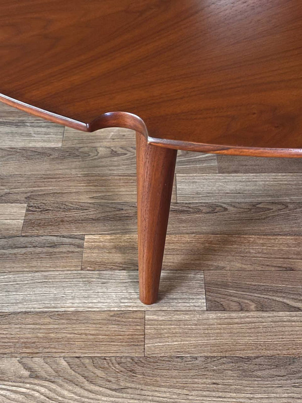 Mid-Century Swedish Modern Sculpted Walnut Top Coffee Table, c.1950’s