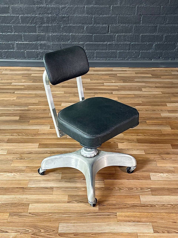Vintage Art Deco Aluminum Swivel Office Desk Chair by Emeco, c.1940’s