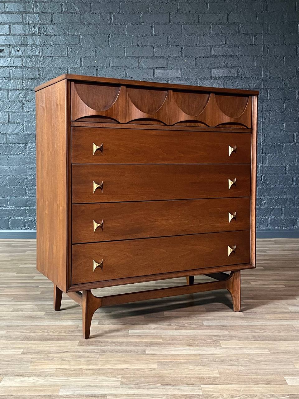 Mid-Century Modern Brasilia Highboy Dresser by Broyhill, c.1960's Vintage Supply Mid-Century Modern Brasilia Highboy Dresser by Broyhill, c.1960's Vintage Supply