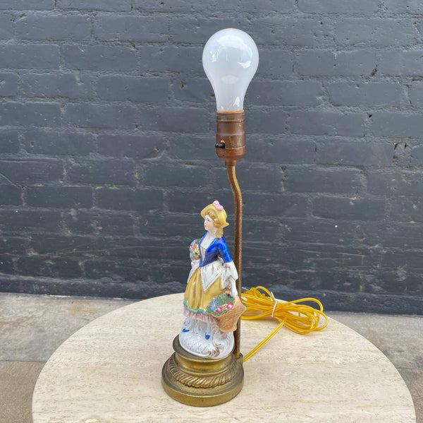 Pair of Antique Porcelain Figure Table Lamps, c.1940’s