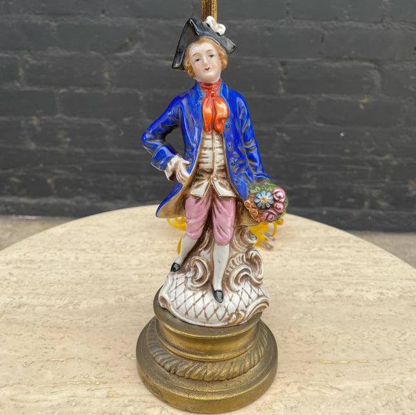 Pair of Antique Porcelain Figure Table Lamps, c.1940’s
