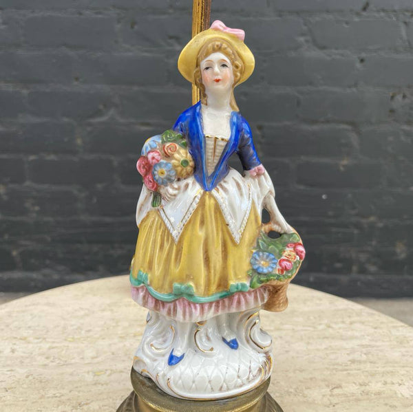 Pair of Antique Porcelain Figure Table Lamps, c.1940’s