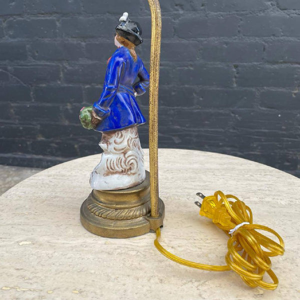 Pair of Antique Porcelain Figure Table Lamps, c.1940’s