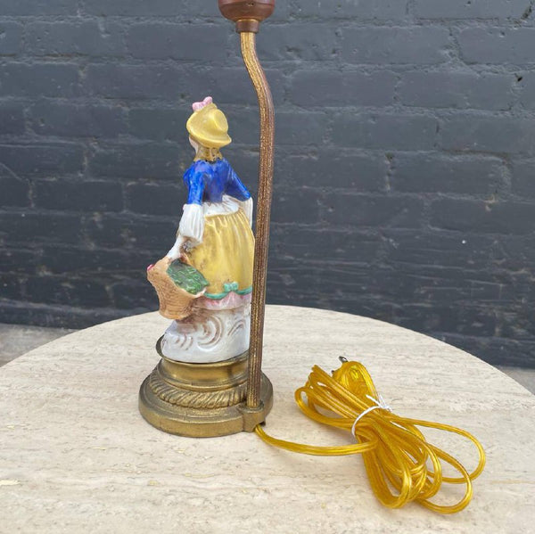 Pair of Antique Porcelain Figure Table Lamps, c.1940’s