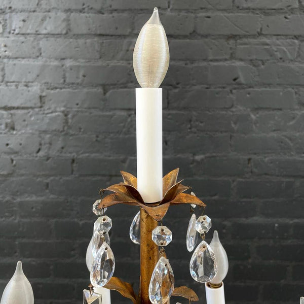 Vintage Italian Carved Wood Gold Leaf Table Lamp, c.1960’s