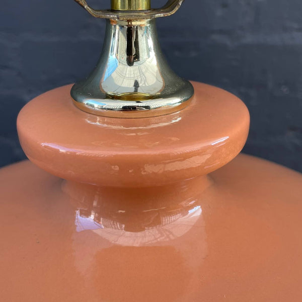 Pair of Mid-Century Modern Ceramic & Brass Table Lamps, c.1970’s