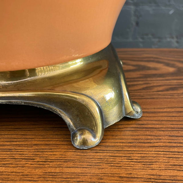 Pair of Mid-Century Modern Ceramic & Brass Table Lamps, c.1970’s