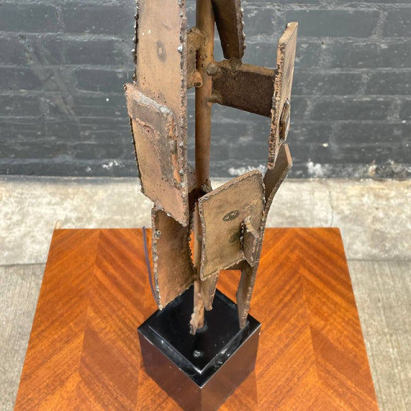 Richard Barr Brutalist Iron Table Lamp for Laurel, c.1960’s