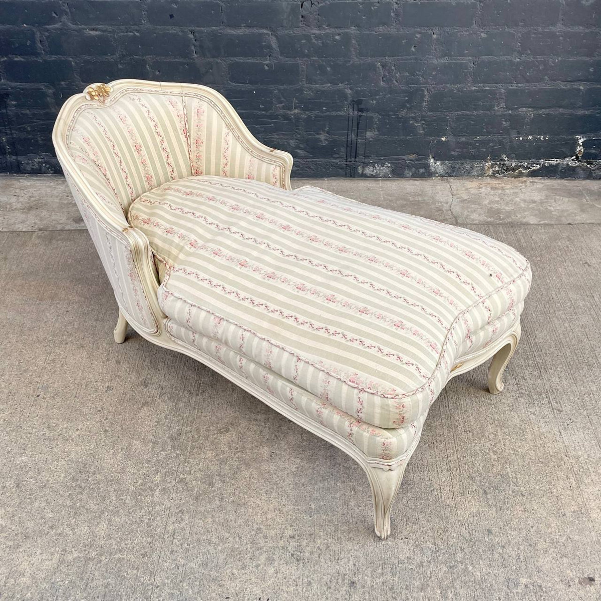Vintage French Provincial Style Chaise Lounge Chair, c.1950’s Vintage