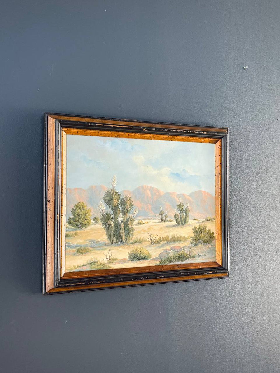 Vintage Desert Painting Artist Signed newest Free Shipping