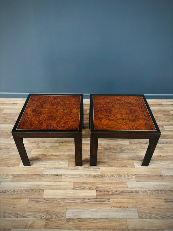 Pair of Mid-Century Modern Burl Wood Side Tables, c.1950’s