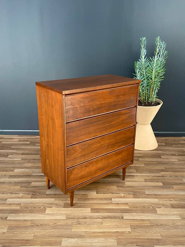 Mid-Century Modern Walnut Highboy Dresser by Bassett Furniture, c.1960’s