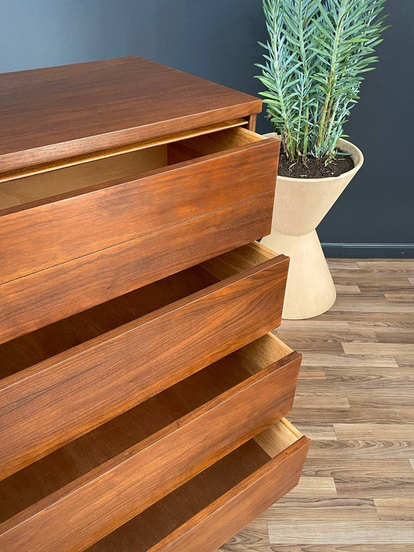 Mid-Century Modern Walnut Highboy Dresser by Bassett Furniture, c.1960’s