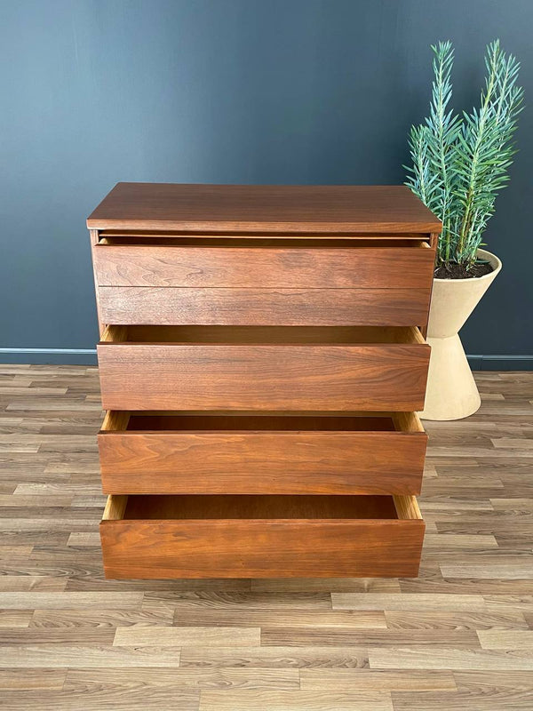 Mid-Century Modern Walnut Highboy Dresser by Bassett Furniture, c.1960’s