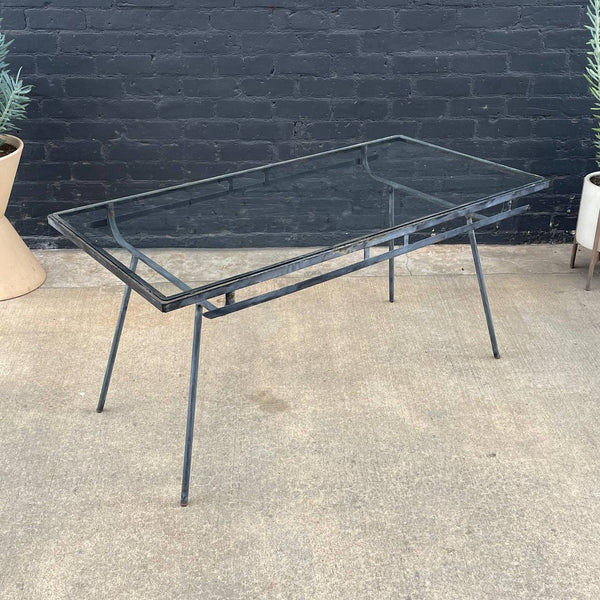 Vintage Mid-Century Modern Iron Patio Dining Set with Chairs, c.1960’s