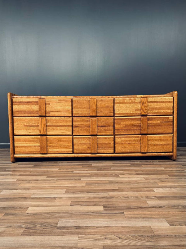 Post Modern 9-Drawer Oak Dresser by Boyd Furniture, c.1980’s
