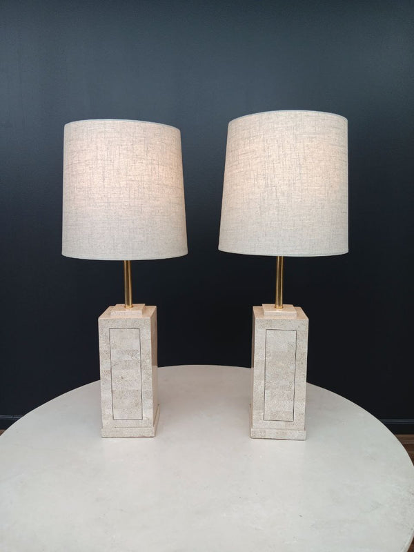 Pair of Mid-Century Modern Stone Table Lamps, c.1960’s